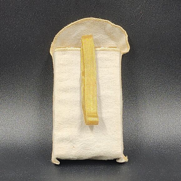 Evans Compact Wristlet Double Sided Gold Quilted Design Mesh Strap Vintage 1940s - Picture 11 of 11